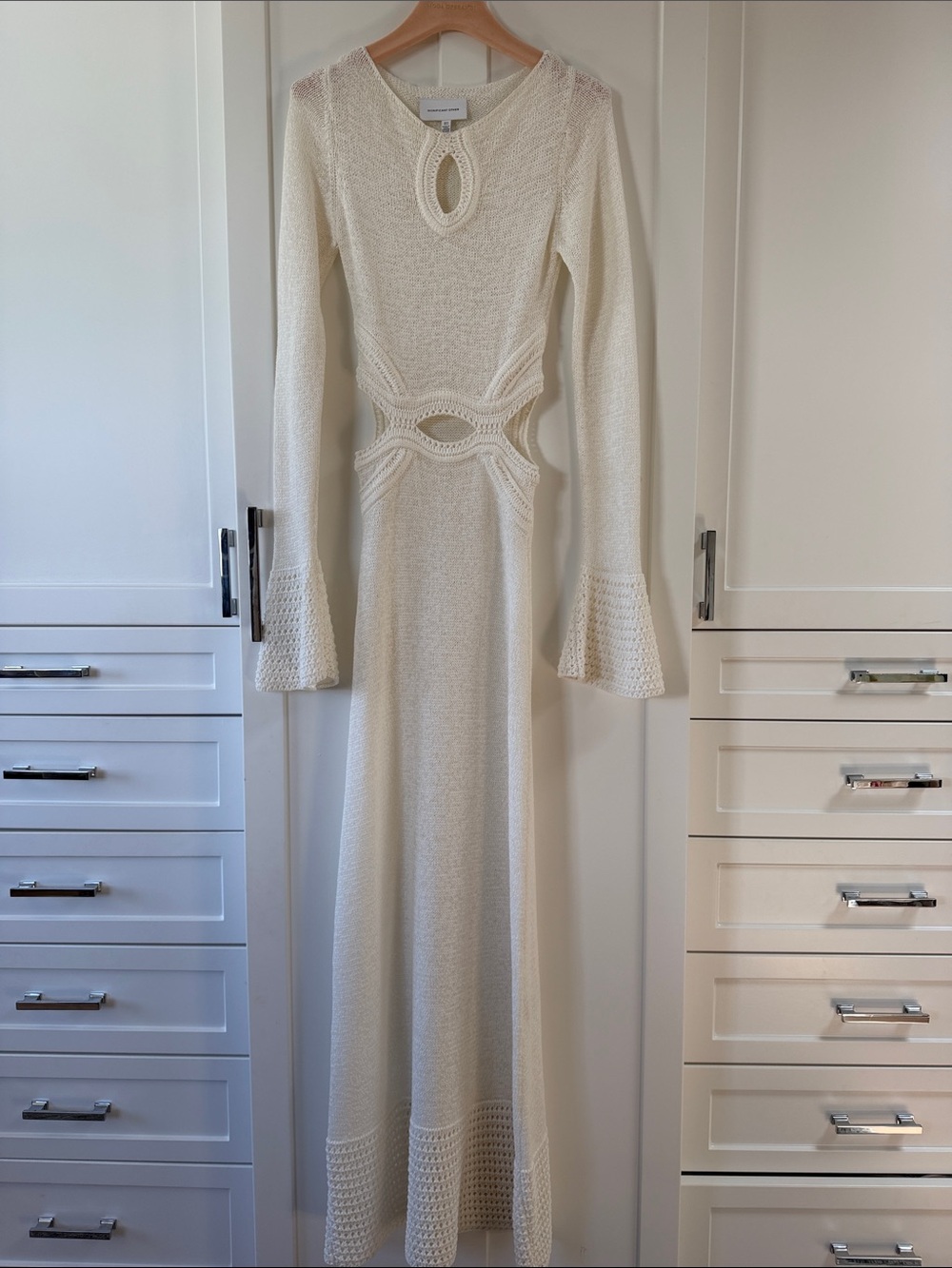 Significant Other Ivory Knit Cutout Maxi Dress US  NEVER WORN pristine condition